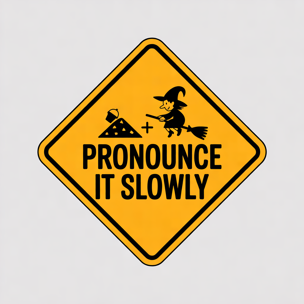 Pronounce It Slowly (Sand + Witch) design
